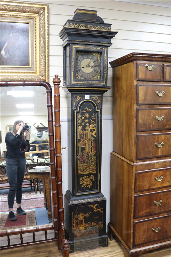 A Chinoiserie longcase clock W.46cm